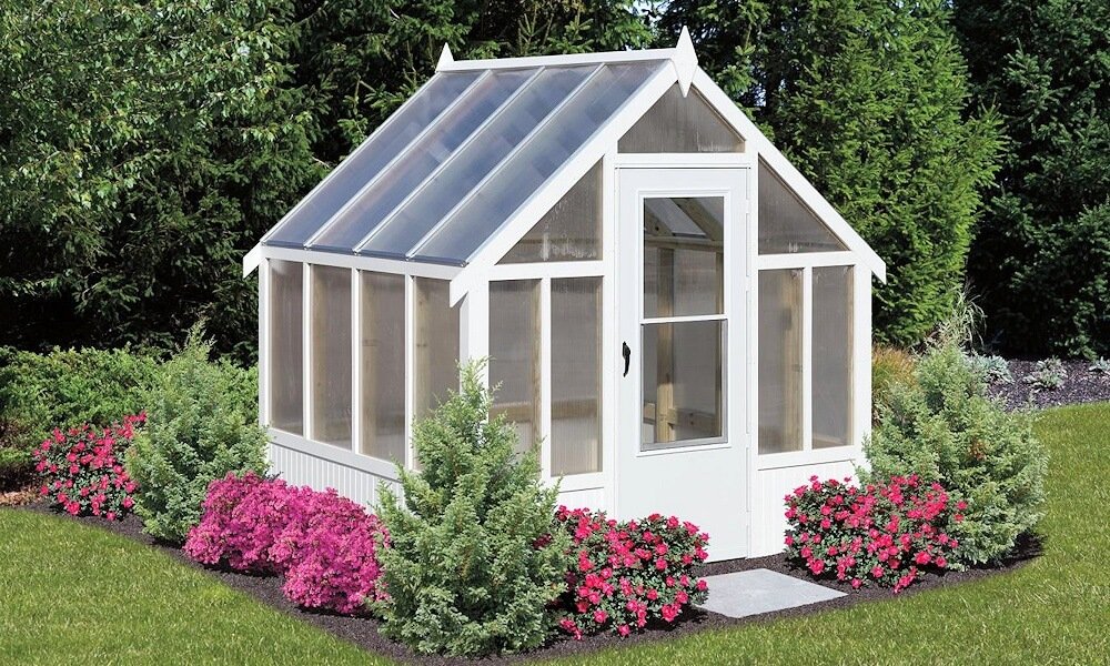 White painted greenhouse